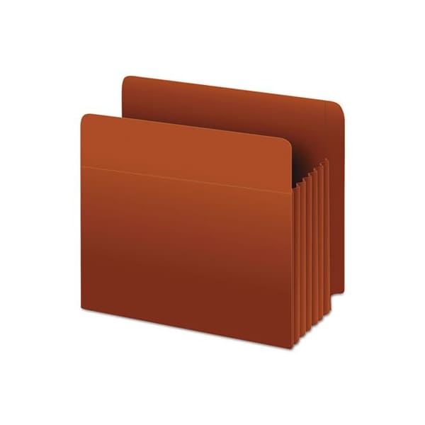 Tops Business Forms Pendaflex, HEAVY-DUTY END TAB FILE POCKETS, 5.25in EXPANSION, LETTER SIZE, RED FIBER, 10PK 95363 - main